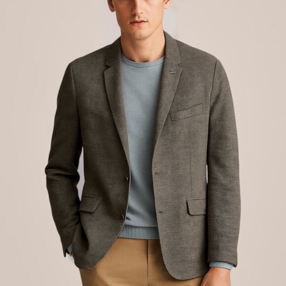 Ted Baker Men's Size 2XL Double‎ Button Blazer Gray Microdot Office Professional - Picture 1 of 15